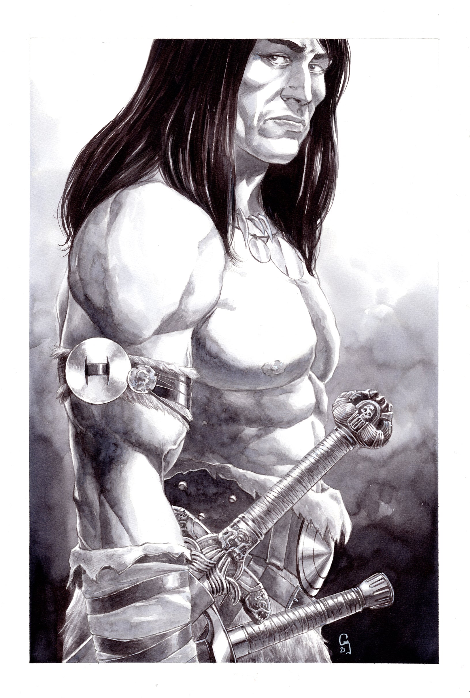 Guillaume Martinez Original Art Conan A3 Illustration