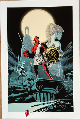 ONLINE EXCLUSIVE 9 LIMITED REMARQUED & SIGNED Olivier Vatine Hellboy 12x18" Limited Edition Giclee