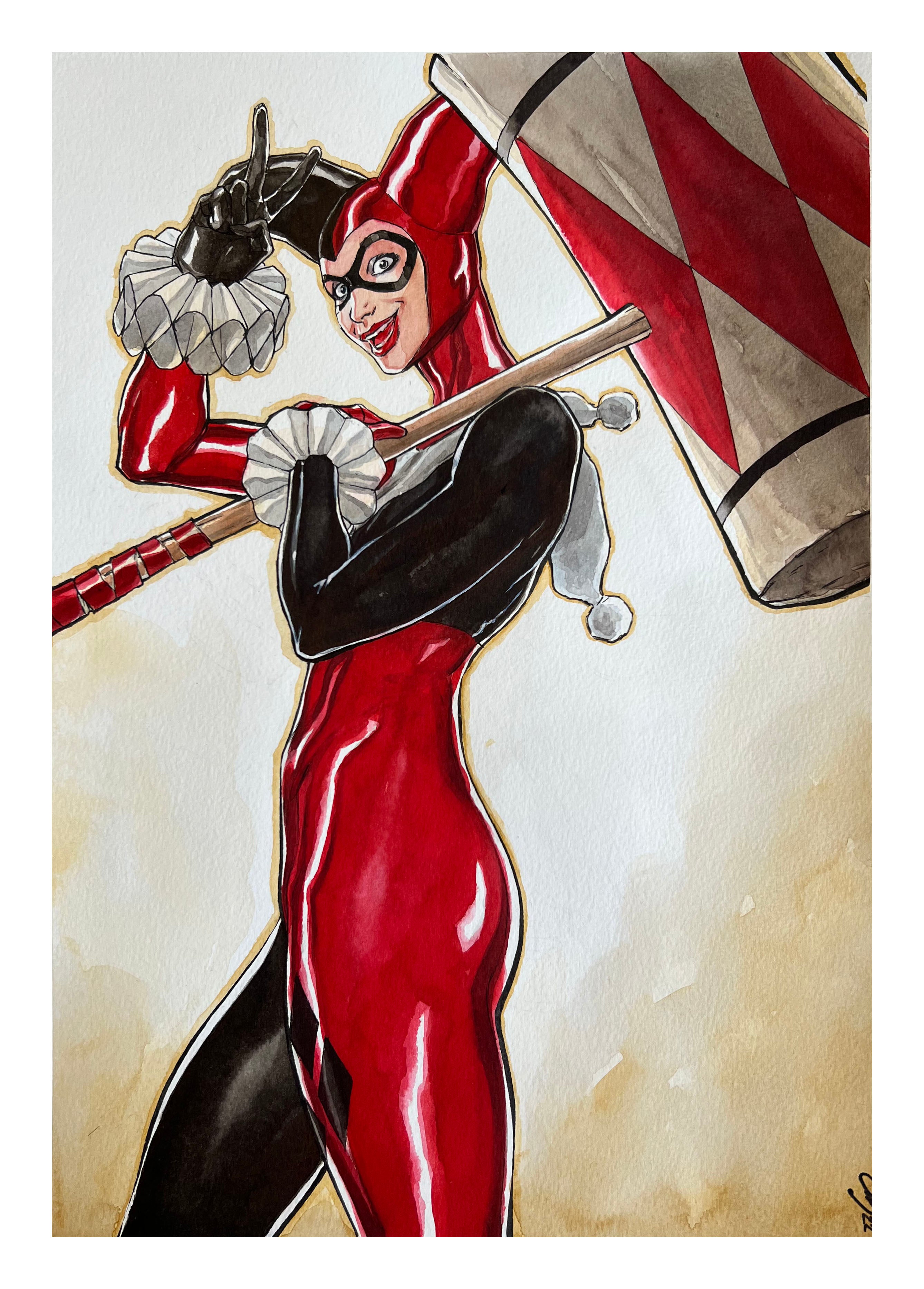 Guillaume Martinez Original Art Harley Quinn Illustration