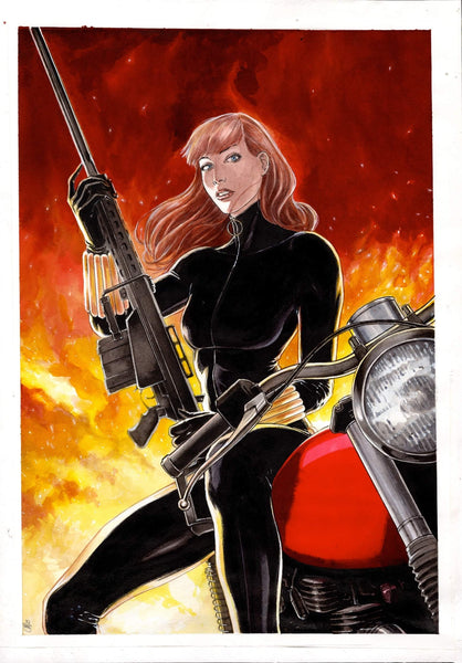 Guillaume Martinez Original Art Black Widow Illustration