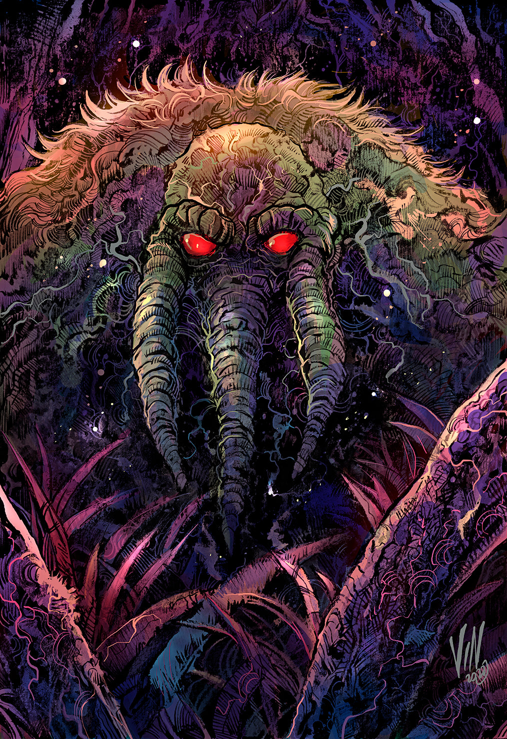 Vincenzo Riccardi Original Art Man-Thing Illustration