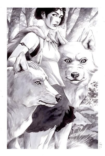 Guillaume Martinez Original Art Princess Mononoke Studio Ghibli Illustration