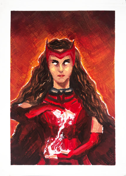 Francesco Segala Marvel Females KCA Team Collection Original Art Scarlet Witch A4